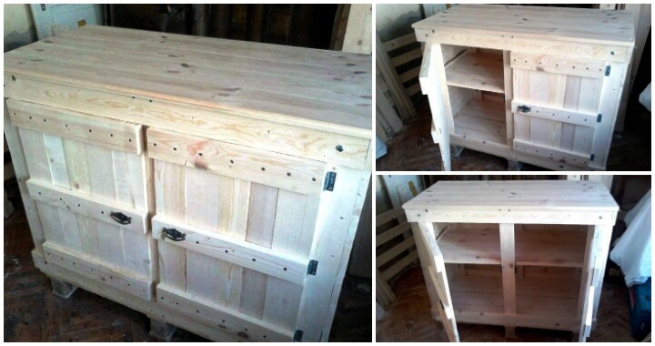 Pallet Wood Cabinet Unit for Kitchen - Easy Pallet Ideas